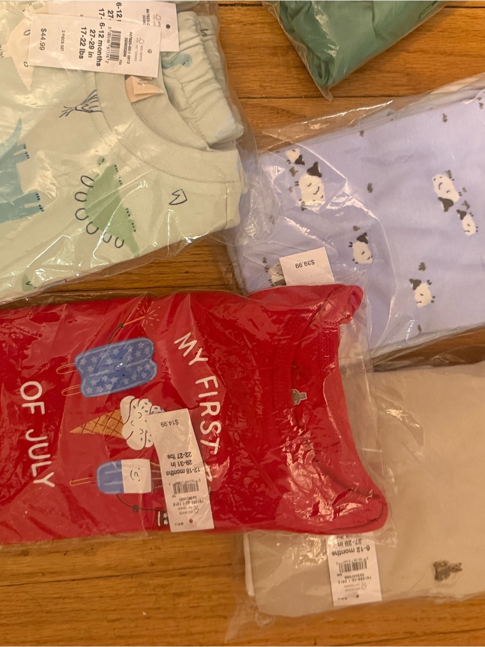 GAP Baby Pajama Bundle - Red, Light Blue, Mint, Beige